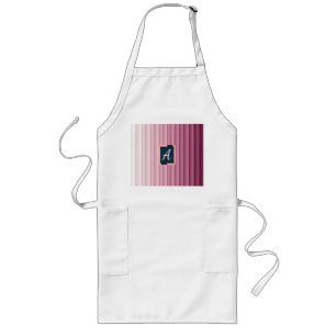 Op maat gemaakt monogram roze verloop verticale la lang schort