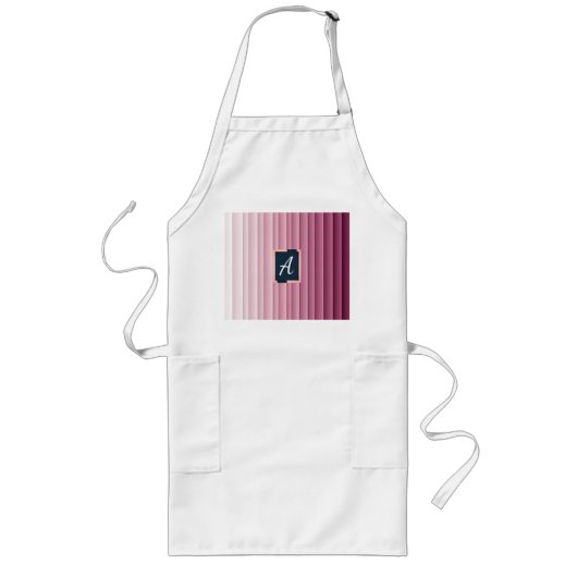 Op maat gemaakt monogram roze verloop verticale la lang schort (Voorkant)