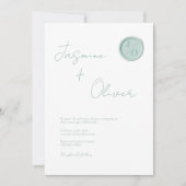 Op maat gemaakt monogram saliegroen waszegel zomer kaart (Voorkant)