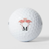 Op maat gemaakt monogram Zijn & Haar Flamingo Lief Golfballen (Voorkant)