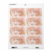 Op maat gemaakt monogramlabel in roze en goud marm etiket (Full Sheet)
