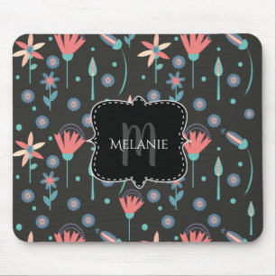 Op maat gemaakt muismat Funky bloemen