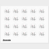Op maat gemaakt naammonogram Calligraphy Roze Hart Ronde Sticker (Vel)