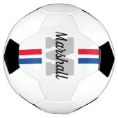 Op maat gemaakt naammonogram gestreepte voetbal ca (Gedraaid)