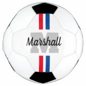 Op maat gemaakt naammonogram gestreepte voetbal ca (Voorkant)