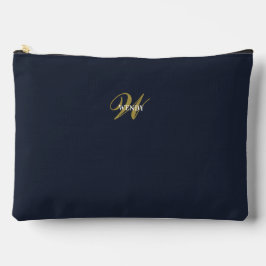 Op maat gemaakt Navy Blauw Goud Monogram Minimaal Etui