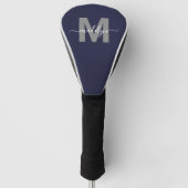 Op maat gemaakt Navy Blauwe Initiële Naam Monogram Golfheadcover (Voorkant)
