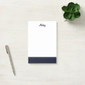 Op maat gemaakt navyblauw wit gepersonaliseerd pre post-it® notes (Kantoor)