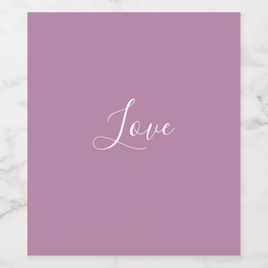 Op maat gemaakt Opera Mauve Effen Kleur Minimalist Wijn Etiket (Enkel label)