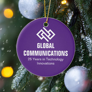 Op maat gemaakt paars cyberbedrijf Kerstmis Keramisch Ornament