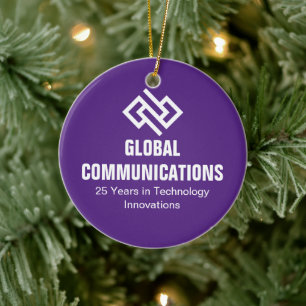 Op maat gemaakt paars cyberbedrijf Kerstmis Keramisch Ornament