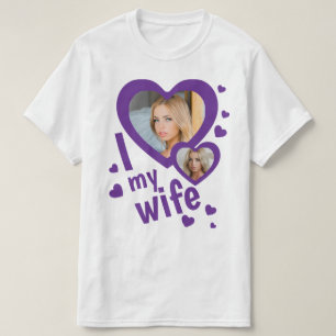 Op maat gemaakt paarse ik hou van mijn vrouw heren t-shirt