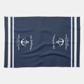 Op maat gemaakt persoonlijk monogram nautisch anke theedoek (Horizontaal)