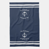 Op maat gemaakt persoonlijk monogram nautisch anke theedoek (Verticaal)