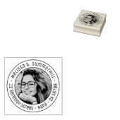 Op maat gemaakt portret foto ronde adrespla </s> rubberstempel (Gestempeld)