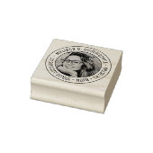 Op maat gemaakt portret foto ronde adrespla </s> rubberstempel (Stempel)