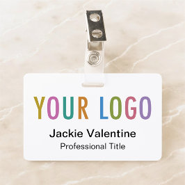 Op maat gemaakt PVC naamkaartje met logo clip hasp Badge