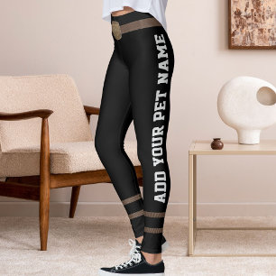 Op maat gemaakt riem bruine riem messing gesp zwar leggings