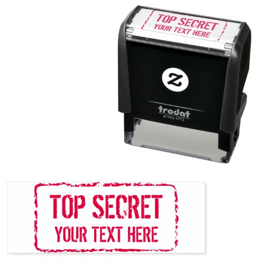 Op maat gemaakt rode inkt TOP SECRET vertrouwelijk Zelfinktende Stempel (In situ)
