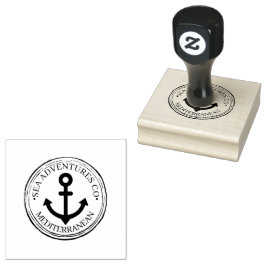Op maat gemaakt rond houten logo rubberen stempel