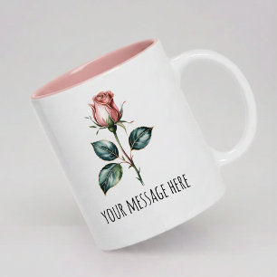 Op maat gemaakt roze bloemen mok cadeau voor haar 