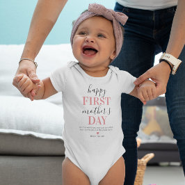 Op maat gemaakt roze eerste Moederdag Romper