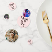 Op maat gemaakt roze lint bruidsdouche foto-confet confetti (Groep)