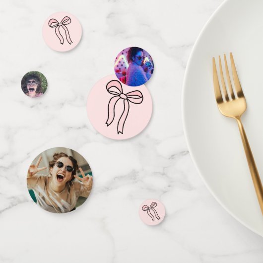 Op maat gemaakt roze lint bruidsdouche foto-confet confetti (Groep)