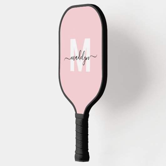 Op maat gemaakt roze moderne naammonogram pickleball paddle (Links)