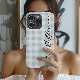 Op maat gemaakt ruitjes Mr & Mrs iPhone hoesje cad