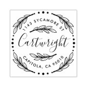 Op maat gemaakt rustieke Laurel krans retour adres Rubberstempel (Afrduk)