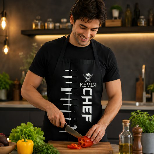 Op maat gemaakt schort CHEF met gepersonaliseerde