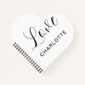 Op maat gemaakt script liefdessymbool hartvormig notitieboek (Voorkant)