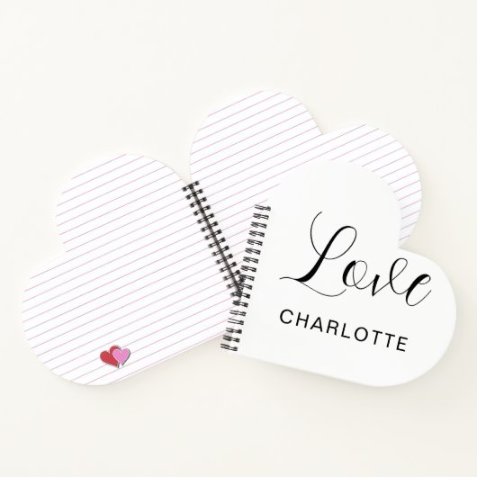 Op maat gemaakt script liefdessymbool hartvormig notitieboek (Binnen)