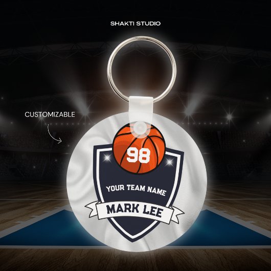 Op maat gemaakt sleutelhanger voor basketbalteam