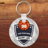 Op maat gemaakt sleutelhanger voor basketbalteam (Voorkant)