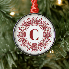 Op maat gemaakt sneeuwvlok monogram Kerstmis Metalen Ornament