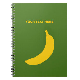Op maat gemaakt spiraalnotitieboek met gele banane notitieboek