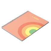 Op maat gemaakt spiraalschrift regenboog roze, per notitieboek (Linkerzijde)