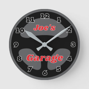 Op maat gemaakt stuurwiel garage wandklok ontwerp