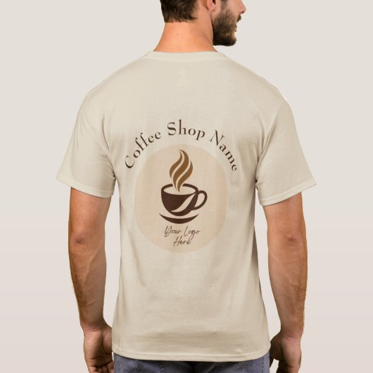 Op maat gemaakt T-shirt voor koffiezaakmedewerkers (Achterkant)