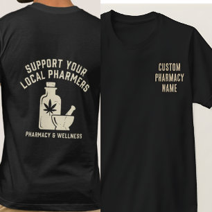 Op maat gemaakt teamoverhemd voor apotheek, steun t-shirt