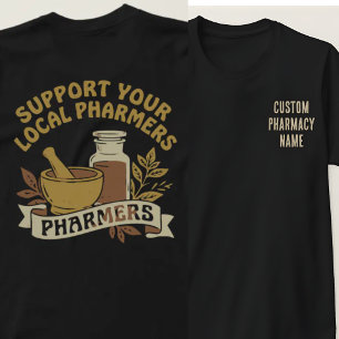 Op maat gemaakt teamshirt apotheek, steun lokale a t-shirt