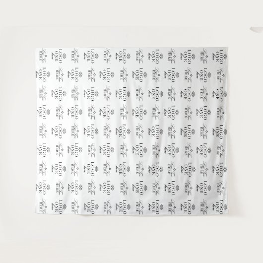 Op maat gemaakt twee-logo stap- en herhaal eveneme wandkleed (Voorkant (horizontaal))