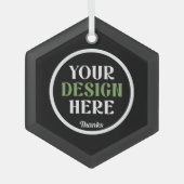 Op maat gemaakt, uniek, strak en minimalistisch He Glas Ornament (Voorkant)