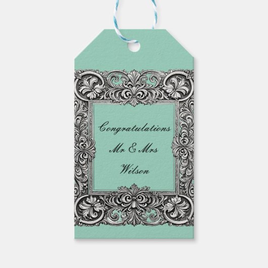 Op maat gemaakt Victoriaans rolwerk – Elegant Cadeaulabel (Voorkant)