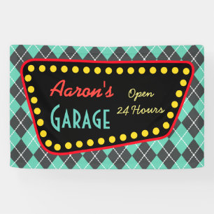 Op maat gemaakt vintage garagebord spandoek