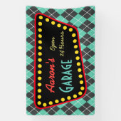 Op maat gemaakt vintage garagebord  spandoek (Verticaal)