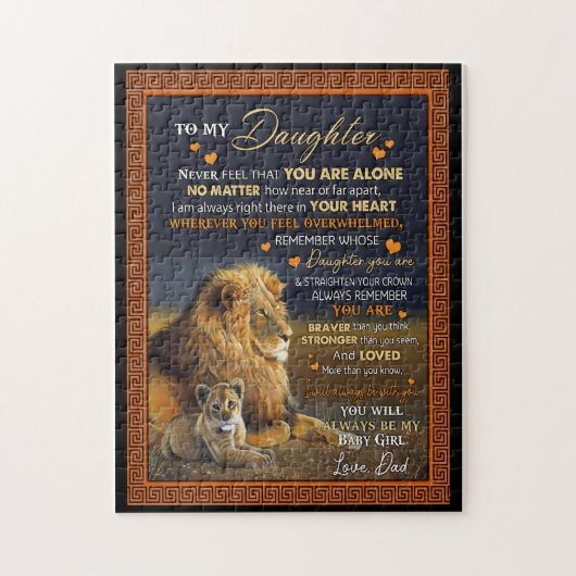 Op maat gemaakt voor mijn dochter van papa. legpuzzel (Verticaal)