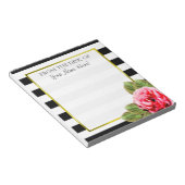 Op maat gemaakt voor vrouwen roze roze rozen notitieblok (Schuin)